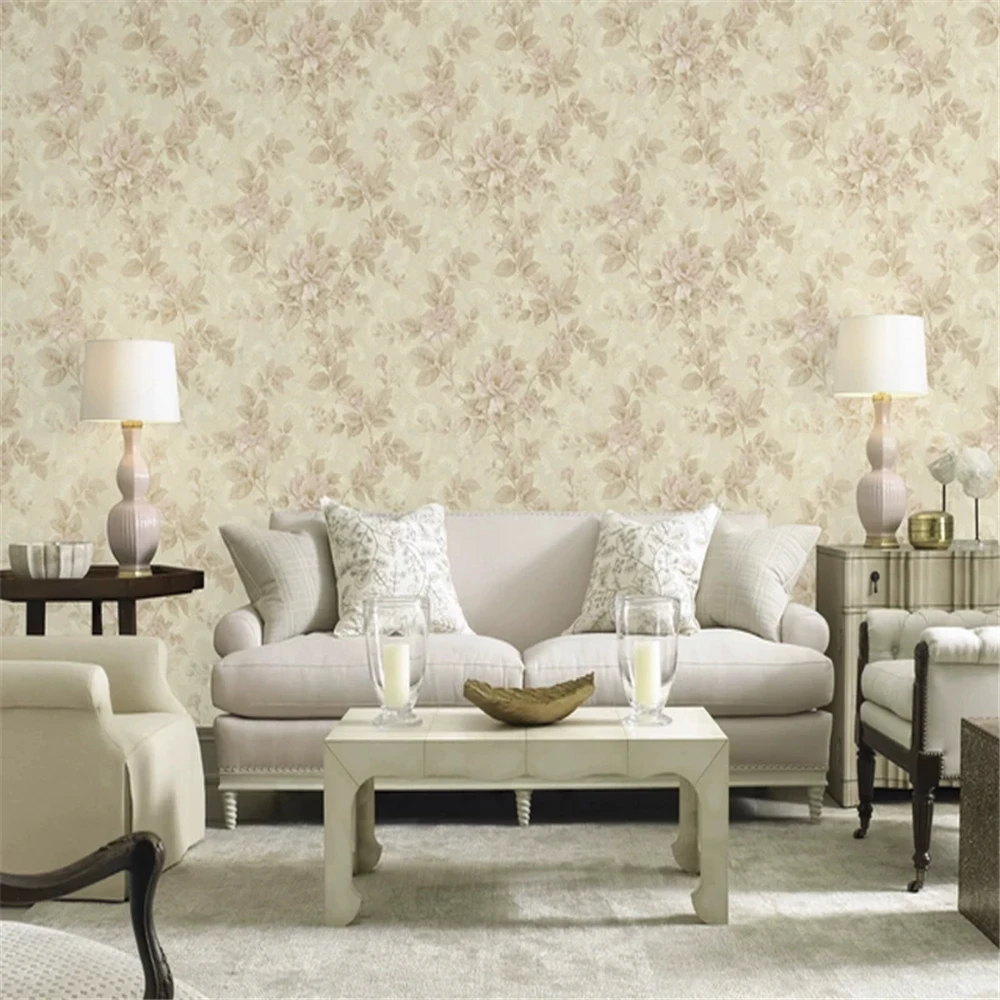 American flower Chinese peony wallpaper Wallcovering Geometry PVC Retro Yellow Wall paper For Public House KTV home decoration