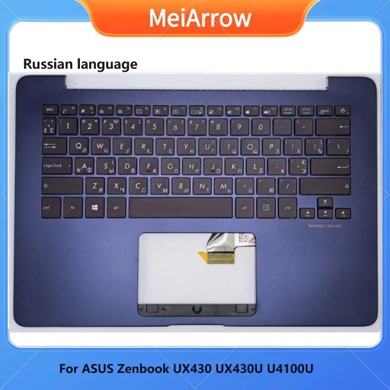 

MEIARROW Новинка/орг для ASUS ZenBooK UX430 UX430U UX430UA UX430UQ U4100U Подставка для рук русская клавиатура верхняя крышка подсветка, синий