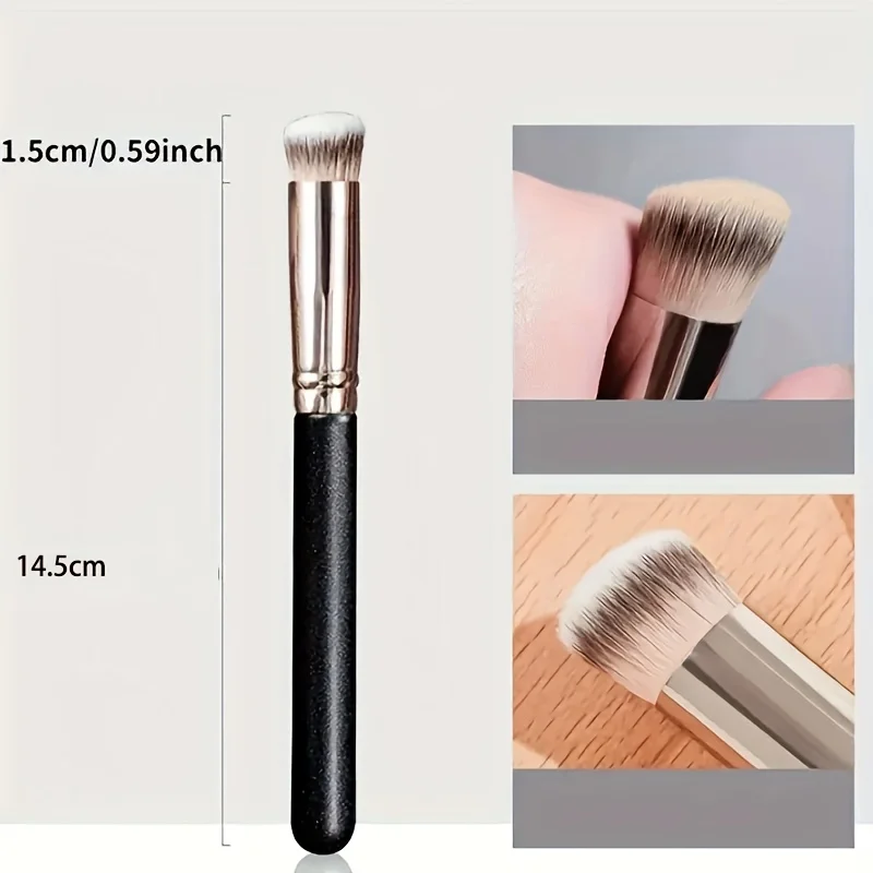 Pennello per correttore per fondotinta, pennello per fard in polvere kabuki per contorno naso avanzato, pennello per trucco viso spesso per occhi impeccabile