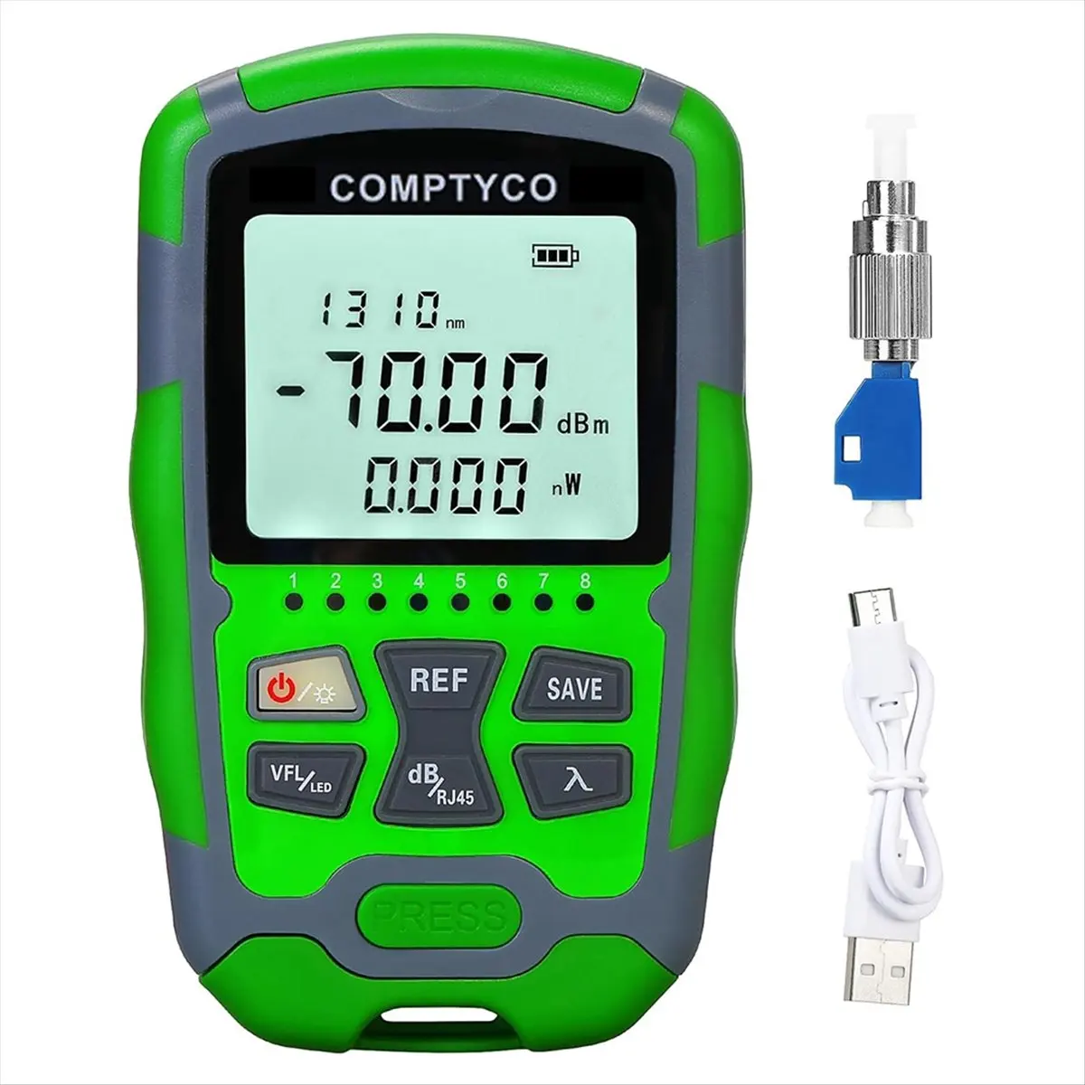 TOP RATED~Mini Rechargeable Portable Fiber Optic Cable Tester with RJ45 Network Testing MC70-VFL 30KM Fiber Optic Power Meter