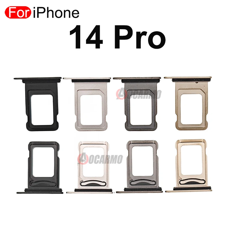 Aocarmo For iPhone 14 Pro 14Pro Single Dual SIM Card Tray Holder Slot Drawer Black Silver Purple Gold Replacement Part