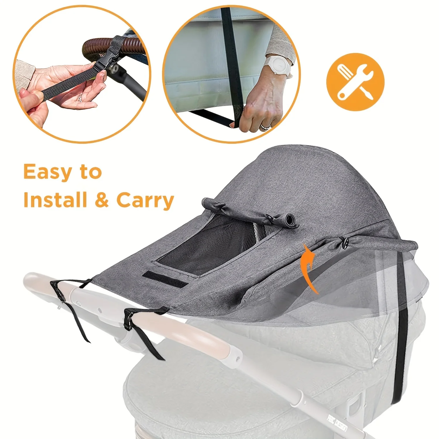Universal Baby Stroller Accessories Sun Shade Protection Sunshade Carriage Canopy Carrycot Cover for Stroller  Cover Accessories