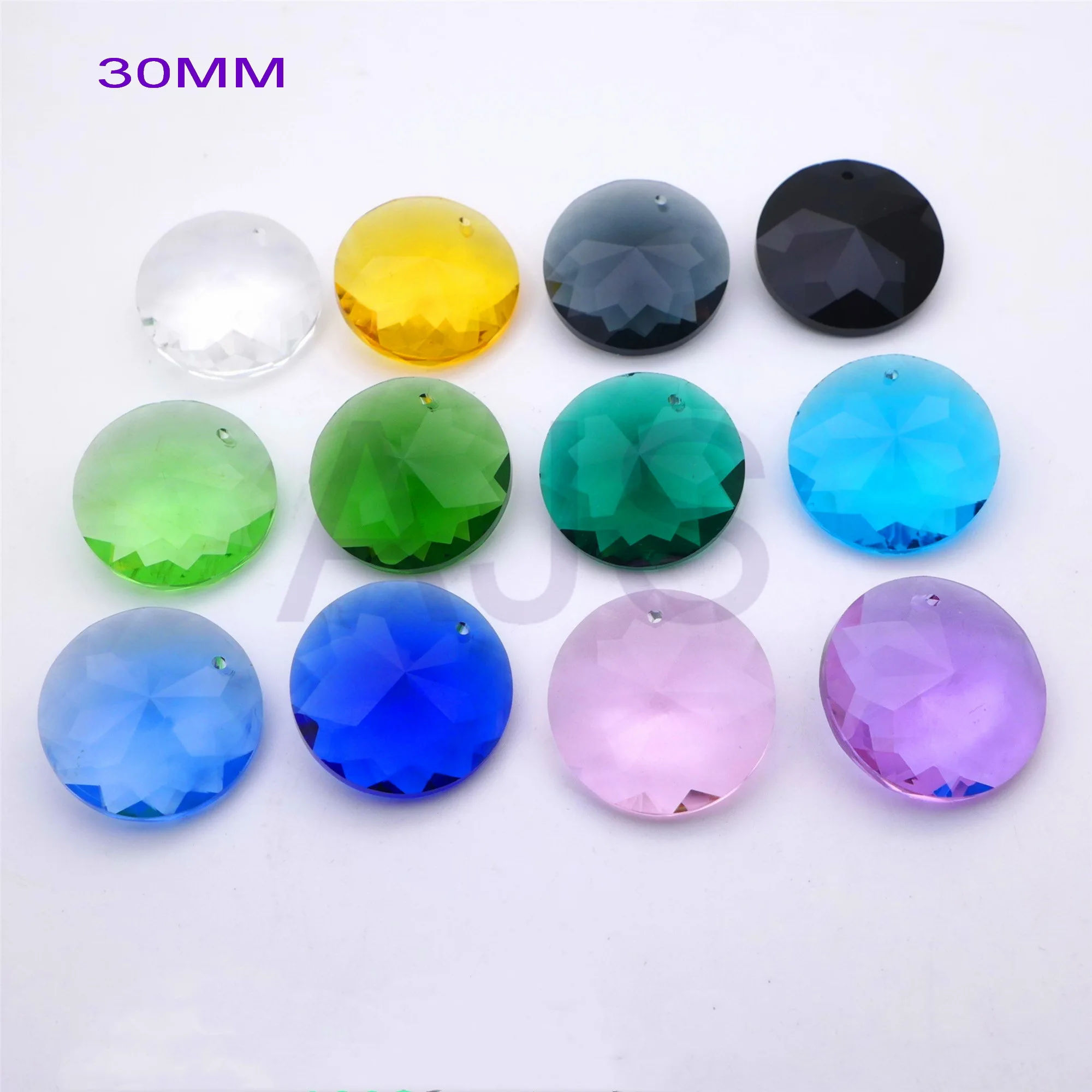 12pcs 30MM 7106 Crystal Faceted Bauhinia Round Pin Shape Pendants AB Vitrail Jewelry Earrings Necklace Decoration Free Shipping