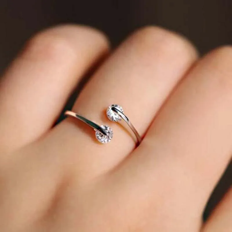1CTTW 4.5mm Princess Cut GRA Certified Moissanite Rings for Women Adjustable 100% 925 Sterling Silver Wedding Party Band