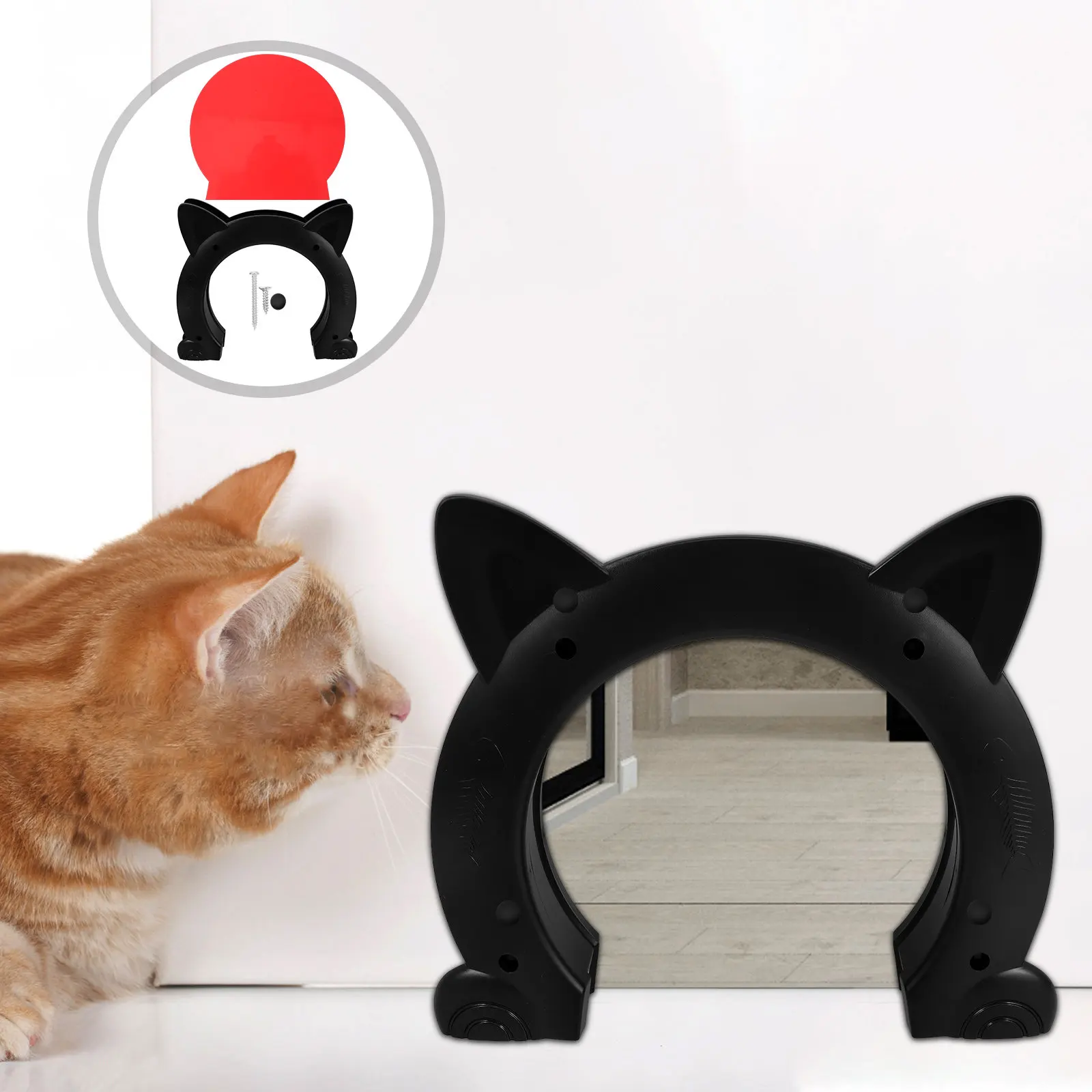 

Декоративная пластиковая дверца для домашних животных в форме кошки, среднего размера, для кошек и собак, для мелких животных, котят и щенков. Товары для животных.