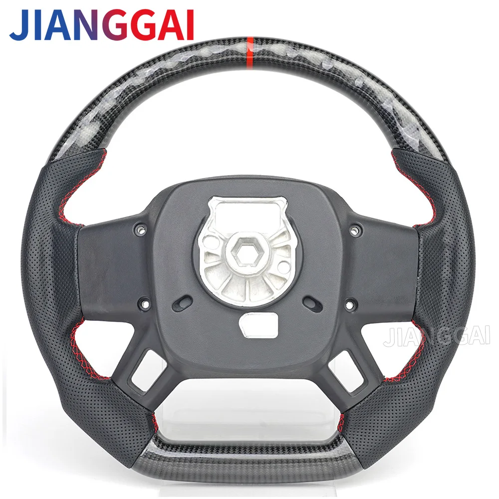 Carbon Fiber Steering Wheel For Land Rover Defender 2020 2021 2022 Perforated Leather Steering Wheel Car Accessories