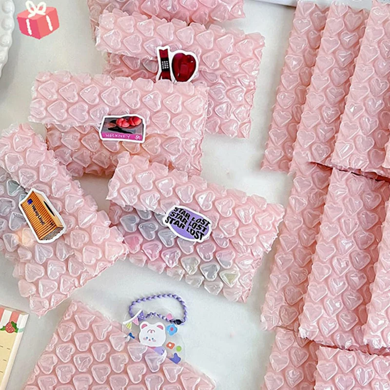 

10pcs Bubble Envelopes Mailing Bags Pink Love Bubble Mailer Self-Seal Packaging Bags Small Business Supplies Padded Envelopes