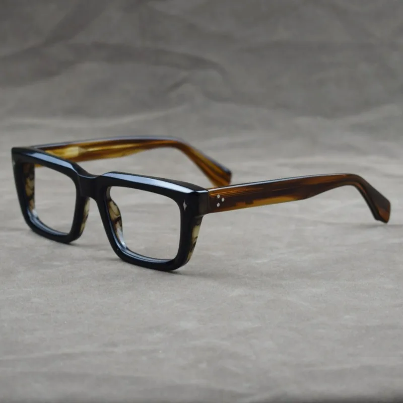 

2025 New Fashion Frame Men's High Quality Vintage Square Thick Frame Acetate Optical Reading Prescription Glasses for Wome