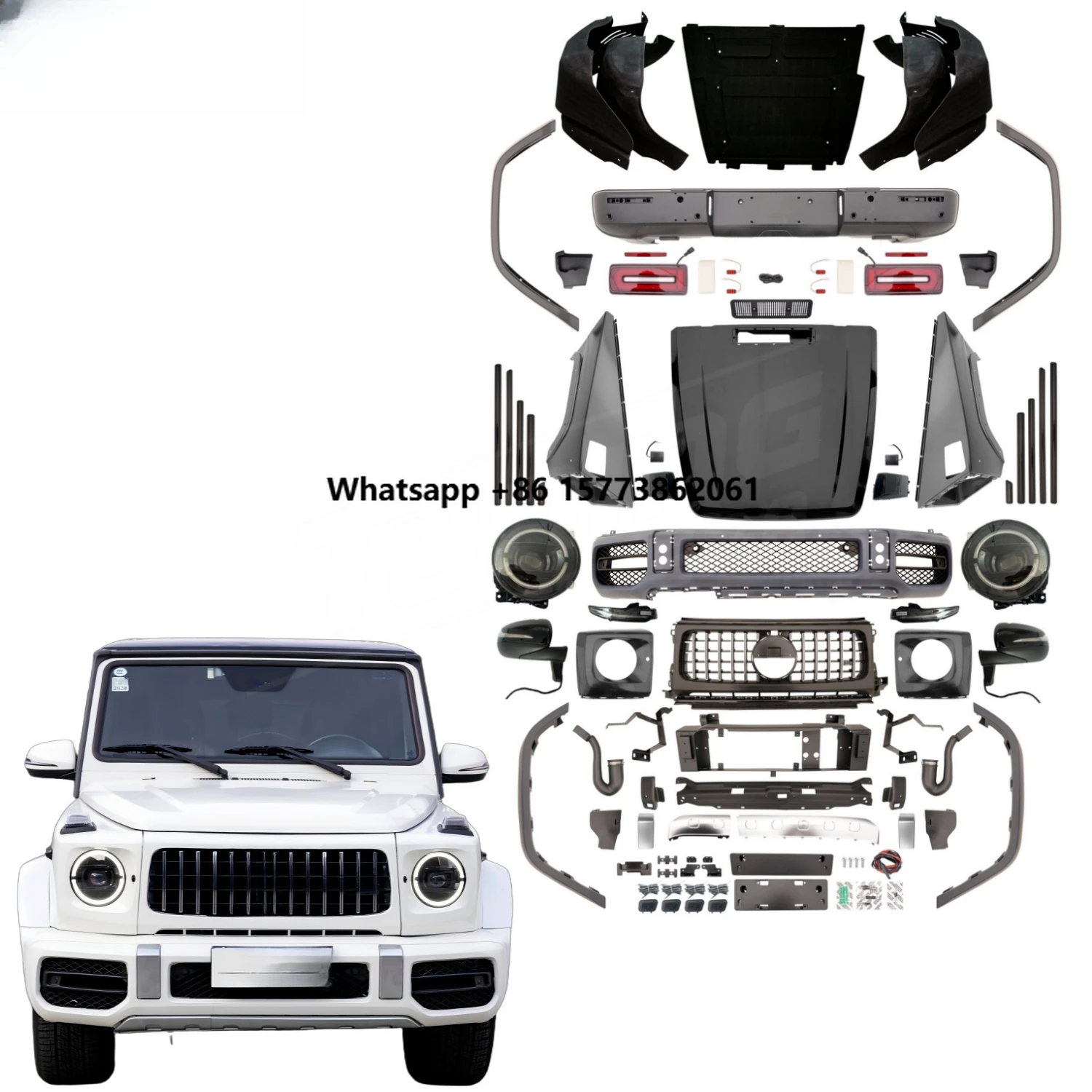 High Quality Body Kit for G Class W463 2009-2018 G500 G350 Upgrade W464 2019 G63 Style Front Rear Bumper Grill Headlights New