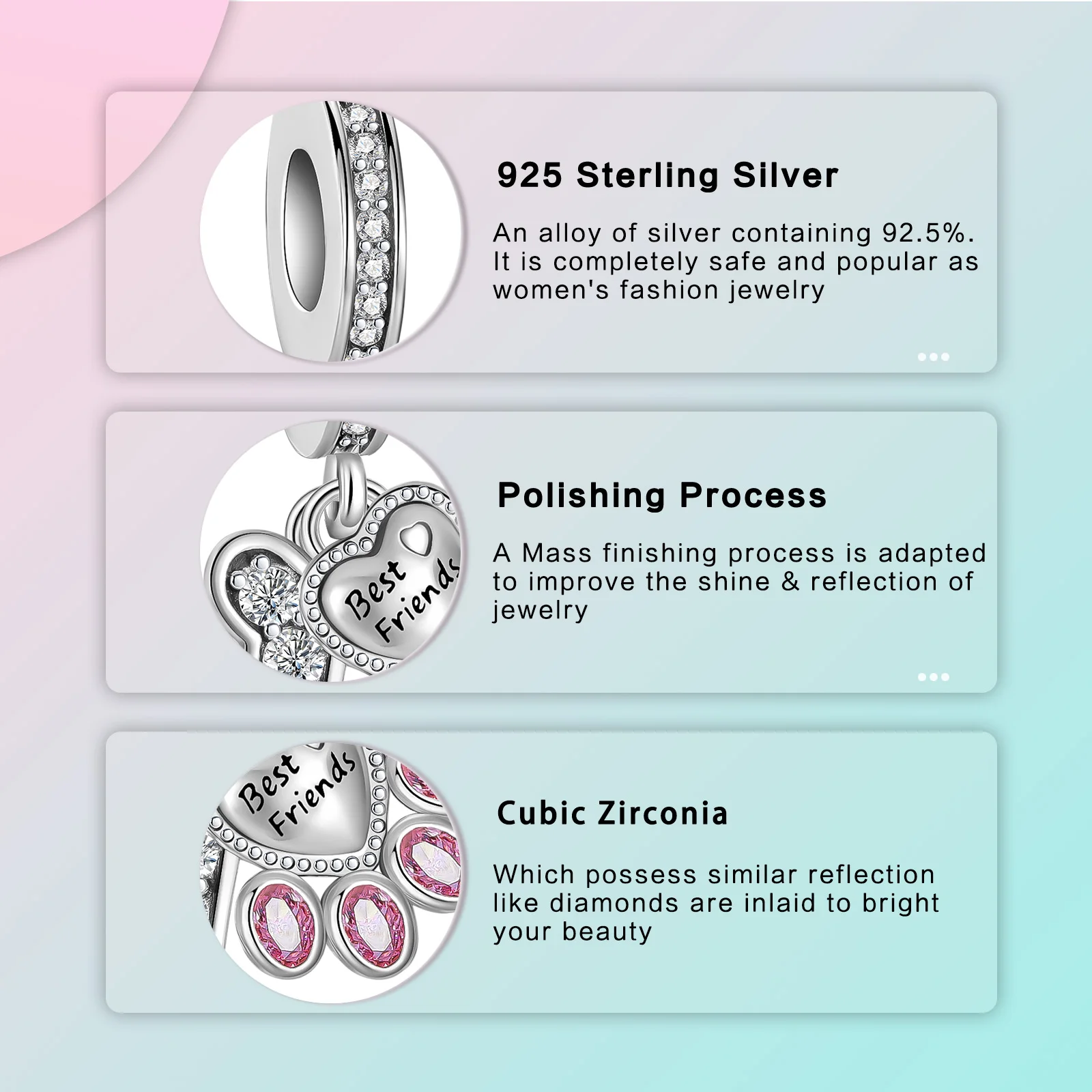 925เงินสเตอร์ลิงสำหรับเพื่อนสุนัขน่ารักสีชมพูเหมาะกับสุนัขสร้อยข้อมือเครื่องรางแพนโดร่าแบบดั้งเดิมของขวัญเครื่องประดับ DIY สำหรับผู้หญิง