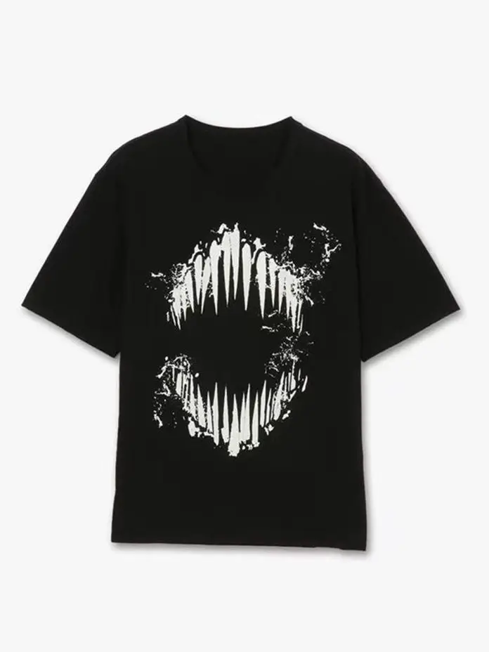 YAMAMOTO-Style T-shirt,HighQuality "Electric Saw Man Print pattern" print