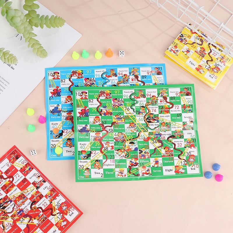 Jeu d'échecs de vol en plastique, échelle de serpent, jeu de société familial Portable, jouets pour enfants de 2 à 4 joueurs