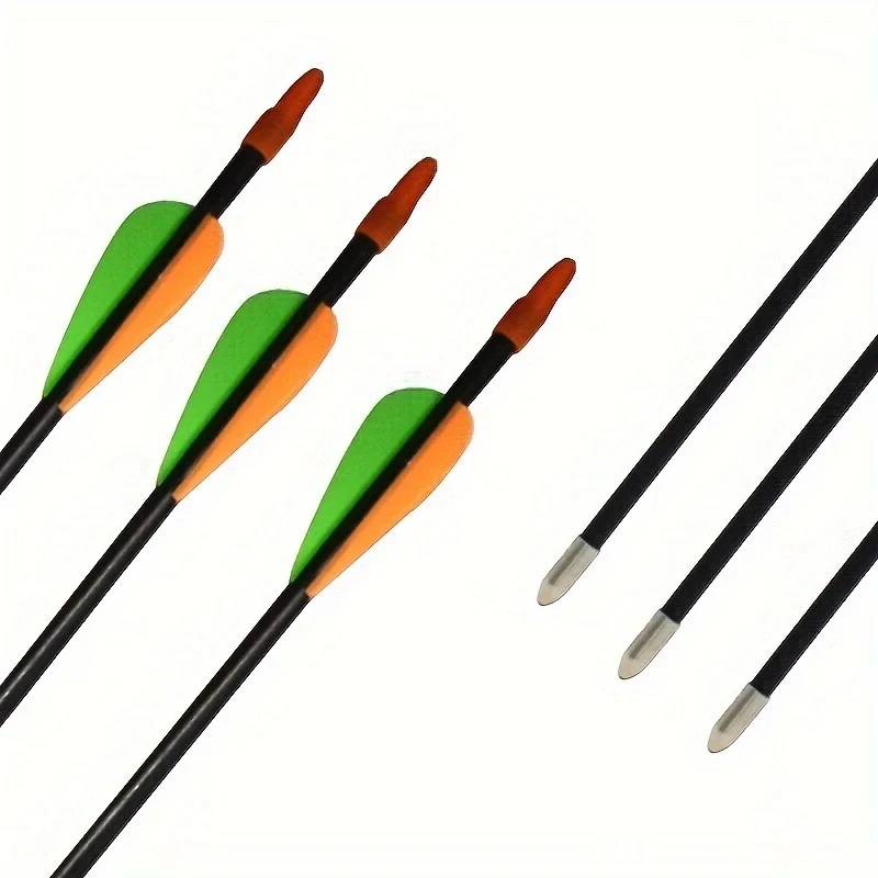24er-Pack 29-Zoll Metall-Übungspfeile für die Jagd, Outdoor-Jagdpfeile, Outdoor-Zubehör für Erwachsene, Geeignet für Langbogen-Übungen, Pfeile mit stumpfer Spitze – Detail 2