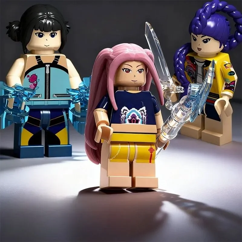 

3 шт. Kpop Demon Hunters Rumi строительные блоки, DIY сборная модель куклы креативная строительная игрушка в подарок для детей и взрослых коллекционеров