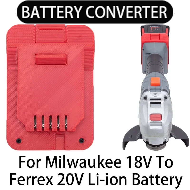 Adaptador/conversor de bateria para ferramentas de íon-lítio ferrex 20v para milwaukee 18v adaptador de bateria de íon-lítio acessório de ferramenta elétrica