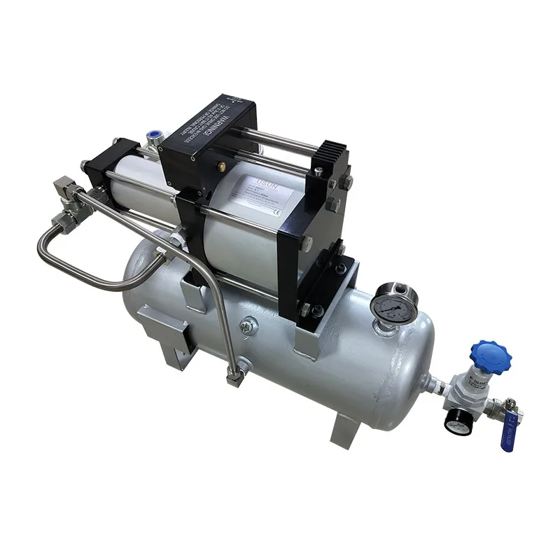 

USUN Model: AB05T-20L 20-35 Bar Complete air Driven air Pressure Amplifier Pump System with 20 L tank and Pressure Regulator