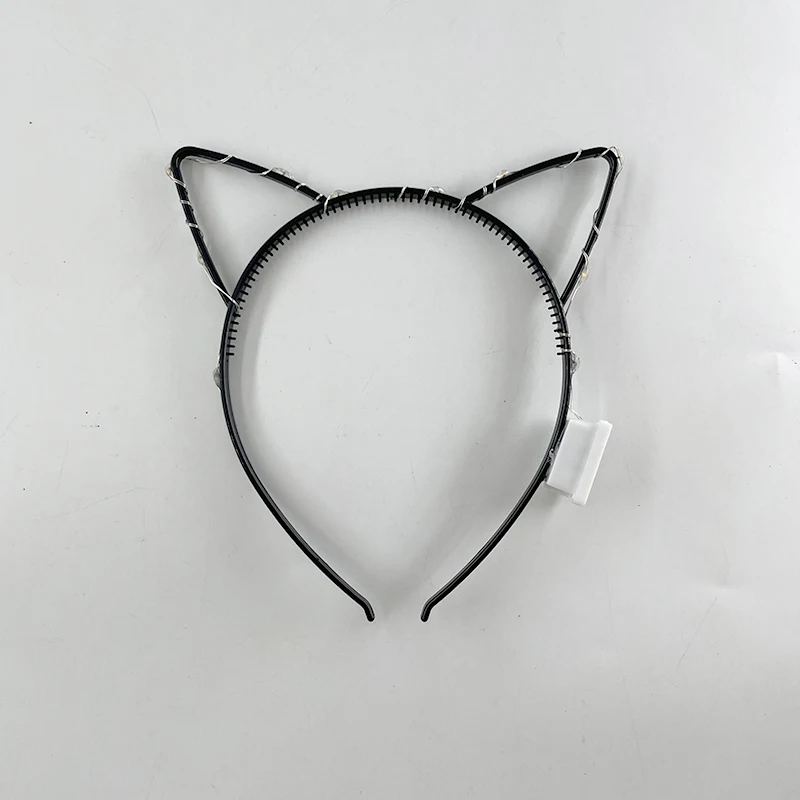 colorful LED Headband With Lights Birthday Supplies Glowing Cat Ear Hairband Neon Women Girl Hairwear Romantic Luminous Headband