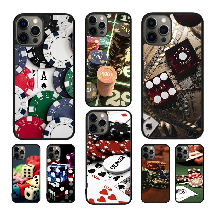 Dices Poker Casino Phone Case For iPhone 16 15 14 11 12 13 mini Pro  XR XS MAX Plus coque Cover Shell