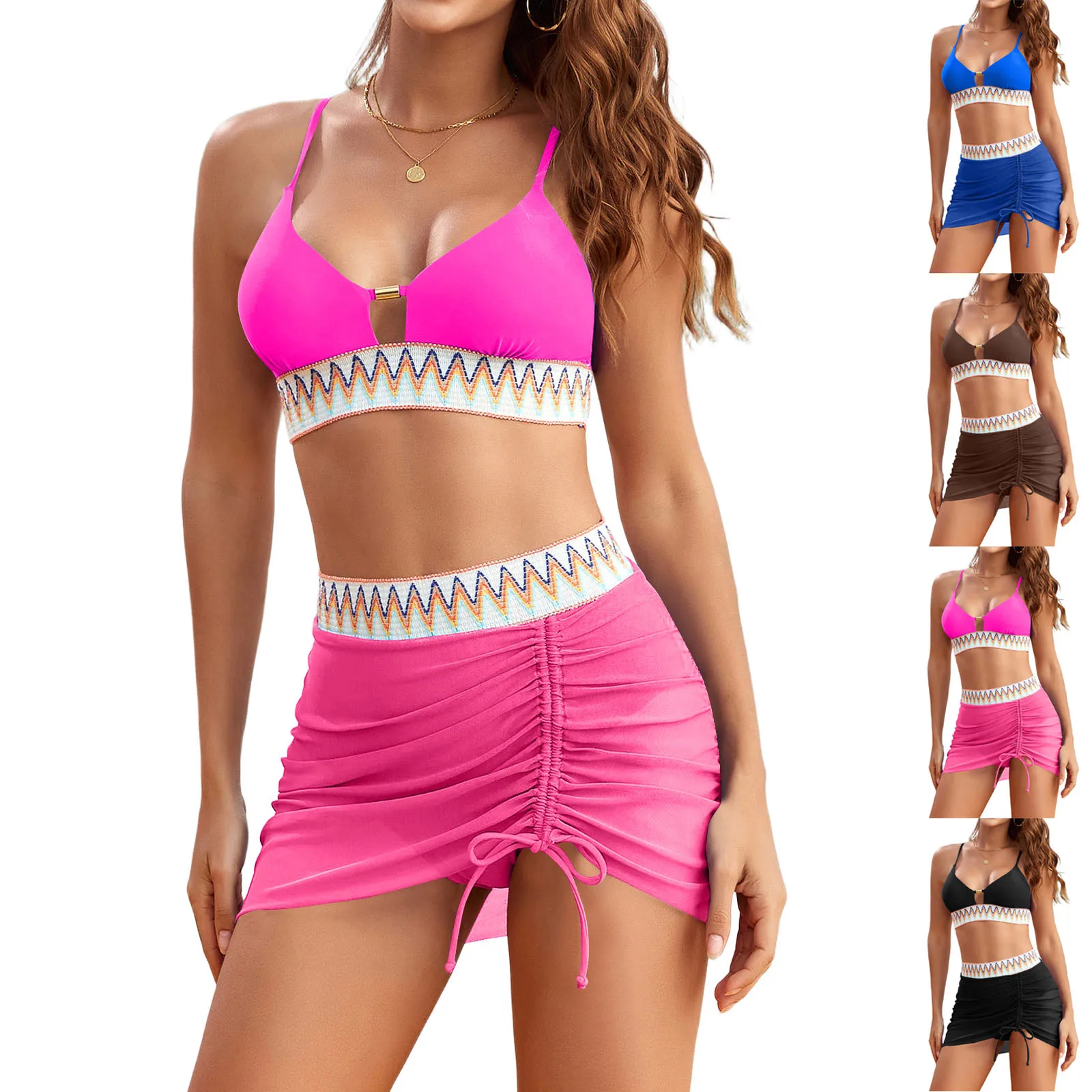 

New Sexy Swimsuit For Women Two Piece Deep V-Neck Shorts Swimsuits Bathing Swimwear Female Bodysuit Beachwear Bikini Swimwear