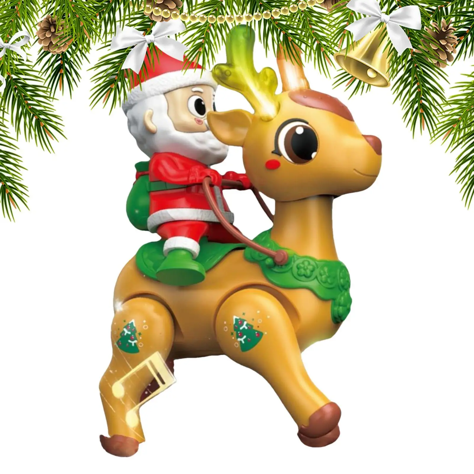 Brinquedo de engatinhar para bebês, brinquedo de canto para engatinhar, treinamento de equilíbrio, figura de papai noel calmante com luz para aprendizagem precoce, meninos