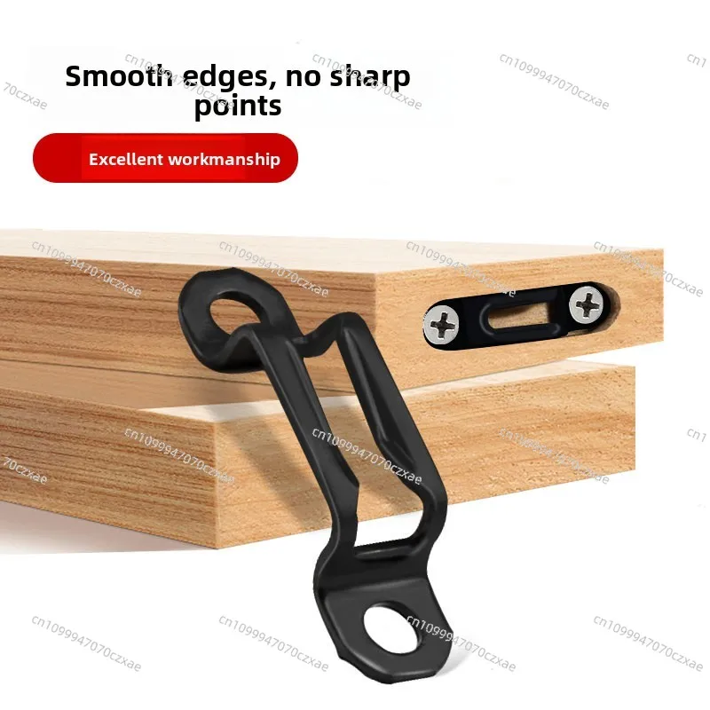 2-In-1 Connector Semi-pass Stainless Steel Invisible Fastener, Woodworking Wood Board Wardrobe Cabinet Furniture