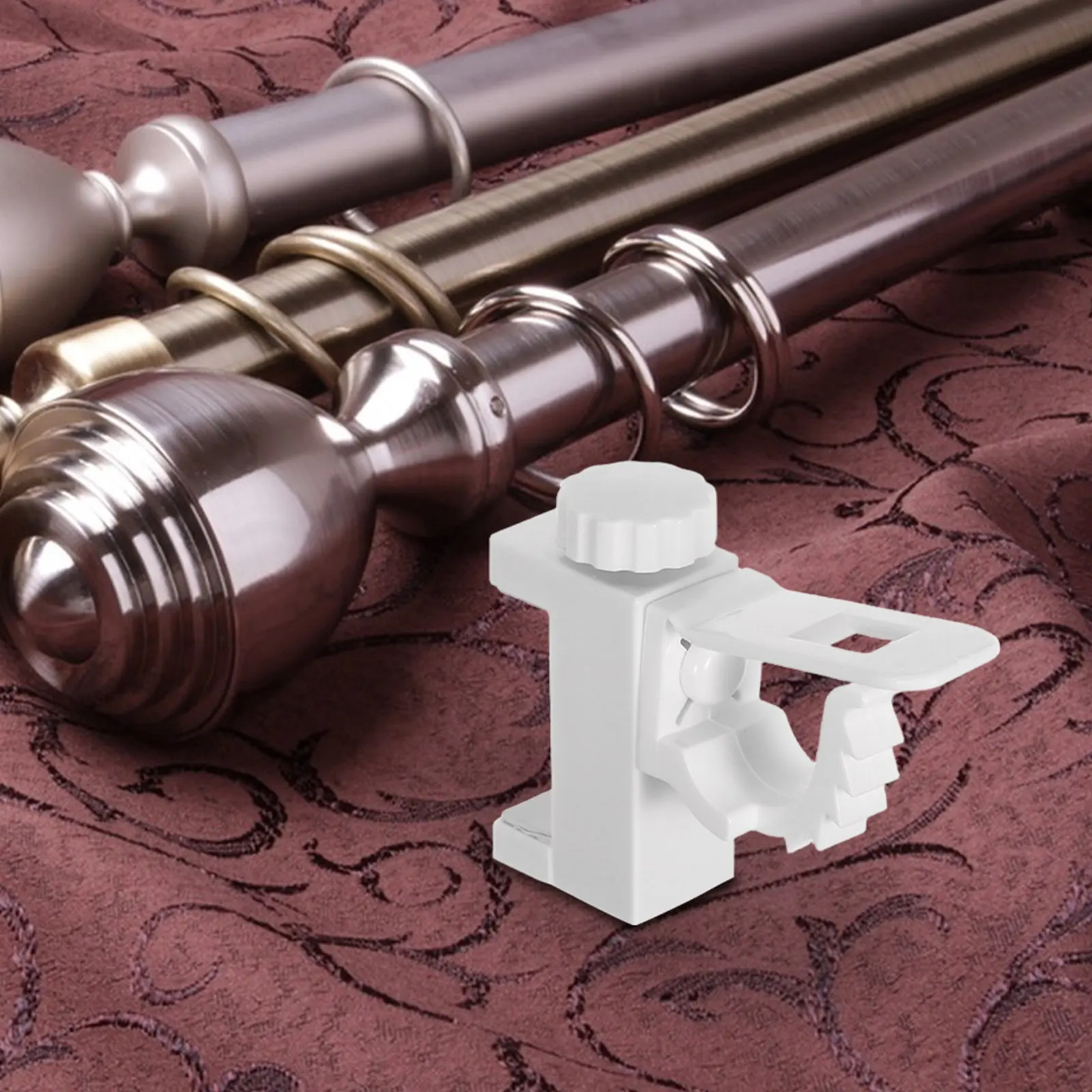2 pcs Curtain Rod Window Halloween Christmas New Year Clip Curtain Rod Holder Adjustable Curtain Rod Bracket Holders