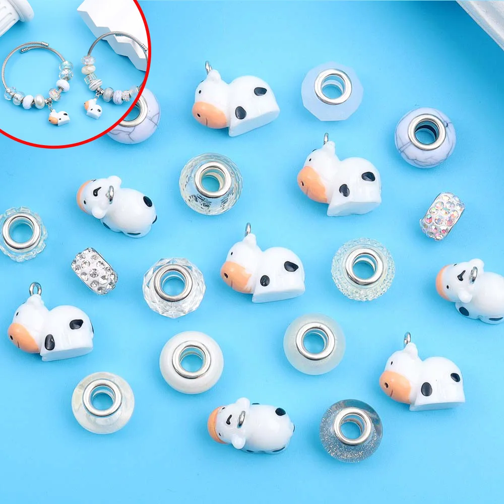 

11/28/70 шт. разноцветные бусины и подвески из смолы с большими отверстиями, используются для изготовления браслетов, сережек и ювелирных изделий своими руками