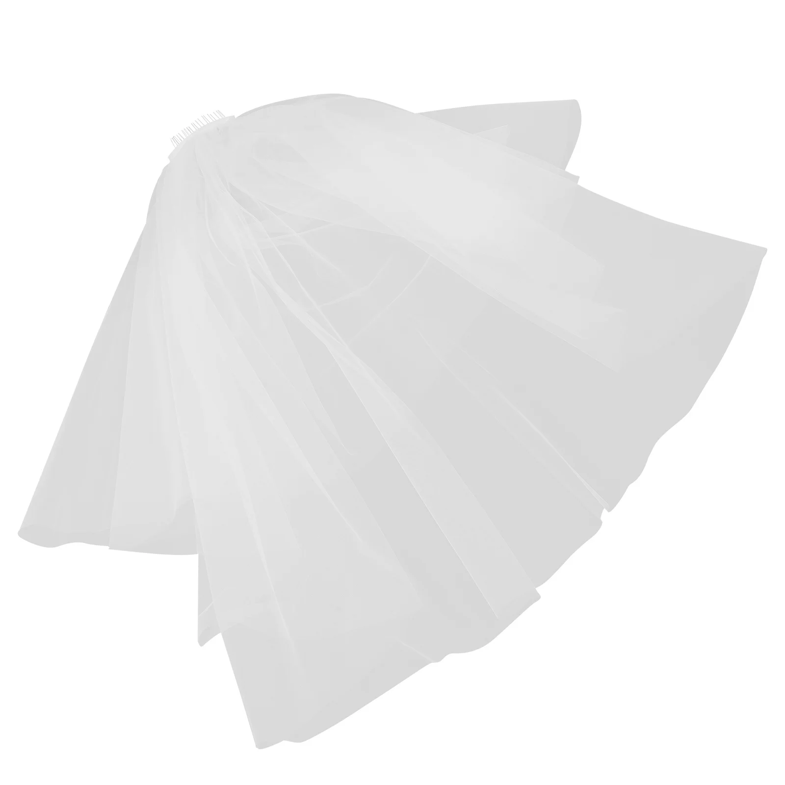 

Double Layer Short White Bridal Veil Elegant Tulle Hair Comb Wedding Hair Accessory Mesh Veil Wedding Veils for Brides