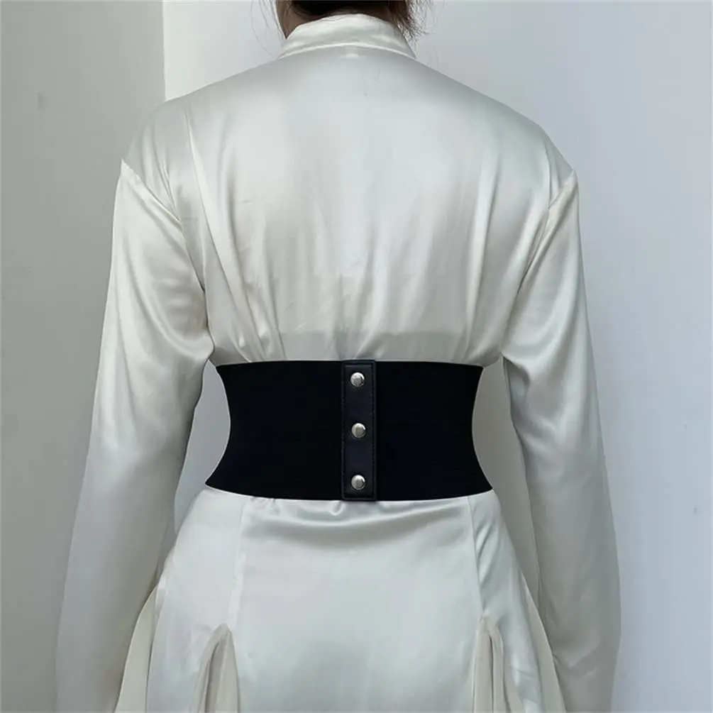 Goth Waist Corset Belt for Women Gothic Punk Alt Emo Fashion Ultra Wide Belt for Women Halloween Accessory