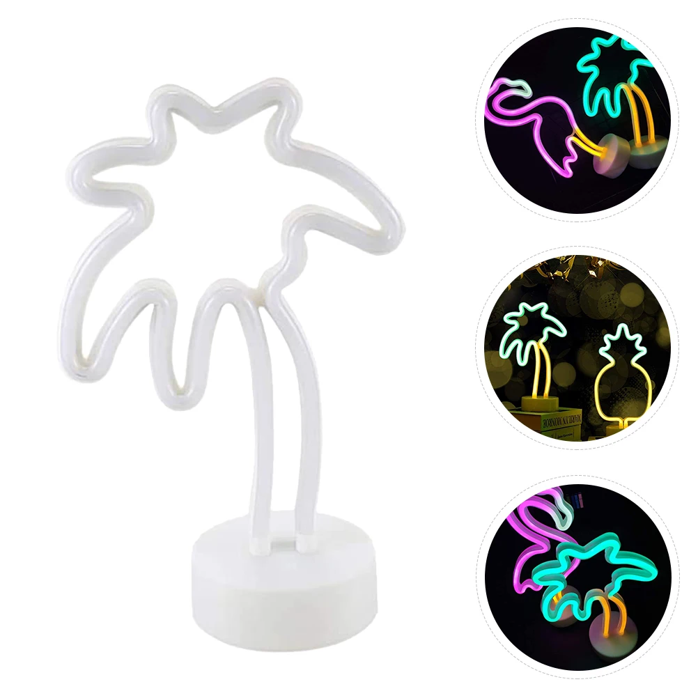 

LED Coconut Palm Night Light Nordic Style Neon Lamp USB 3 Aa Powered Romantic Table Bedside Light Festival Decoration