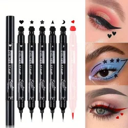 8 Styles Eyeliner Stamp Pen Red Black Liquid Eyeliner Pen Double-ended Lazy Eye Liner Pencil Fast Drying Waterproof Eye Makeup