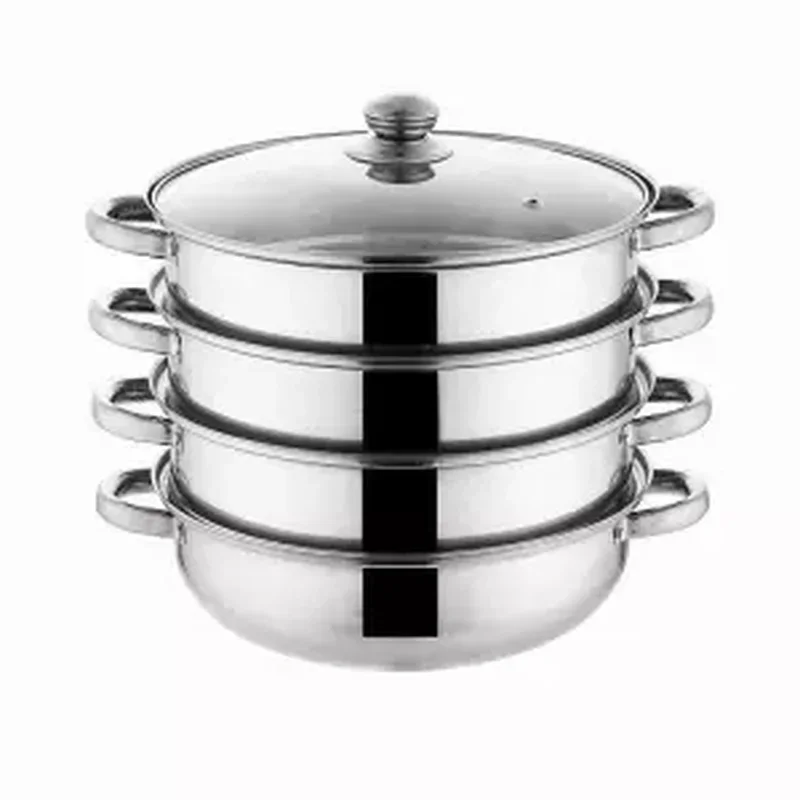 Stainless Steel Steamer Thickening Soup Pot Steamer Double Thickening Large Cage Drawer Steamer Household Binaural Soup Pot