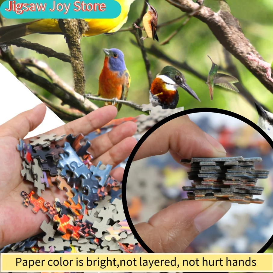 1 Caja de Piezas de Rompecabezas de Papel - Se Encajan Perfectamente para Adultos, Juego de "Aves" - Ideal para Fiestas, Actividades Familiares y de Amigos