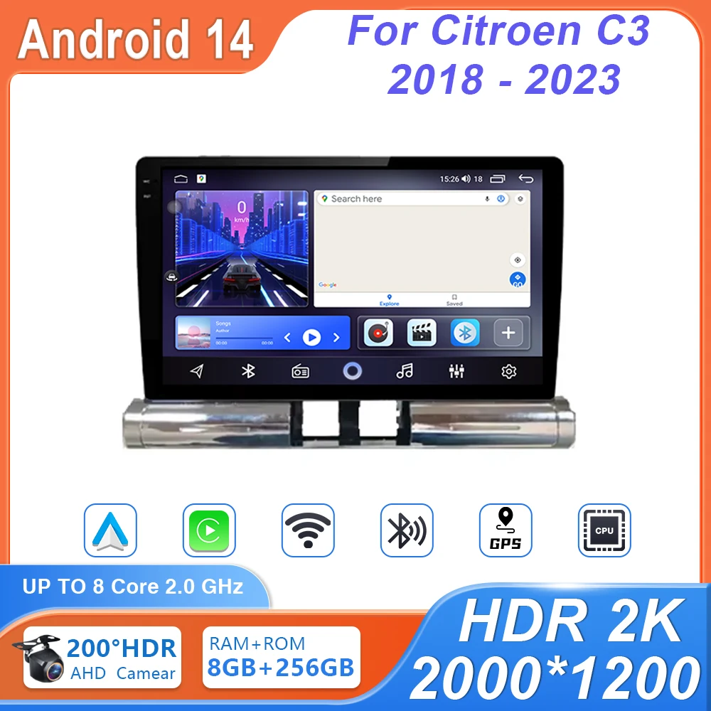 

Carplay Android 14 For Citroen C3 2018 - 2023 Android Auto Radio GPS Navigation Multimedia Player Video Touch Screen No 2din DVD