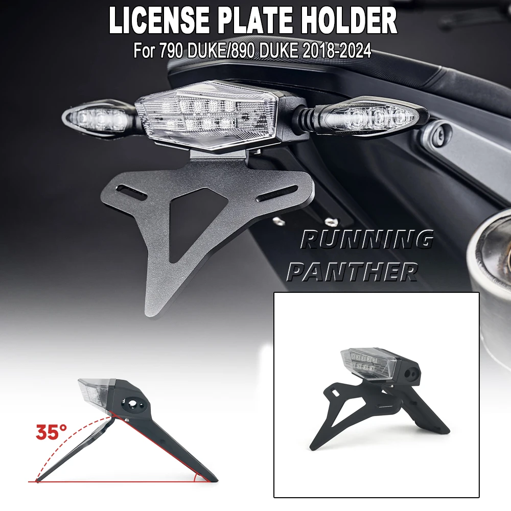 

Motorcycle Rear Short Tail Integrated Light Frame License Plate Rack Tail Frame Bracket For 790 /890 2018-2024