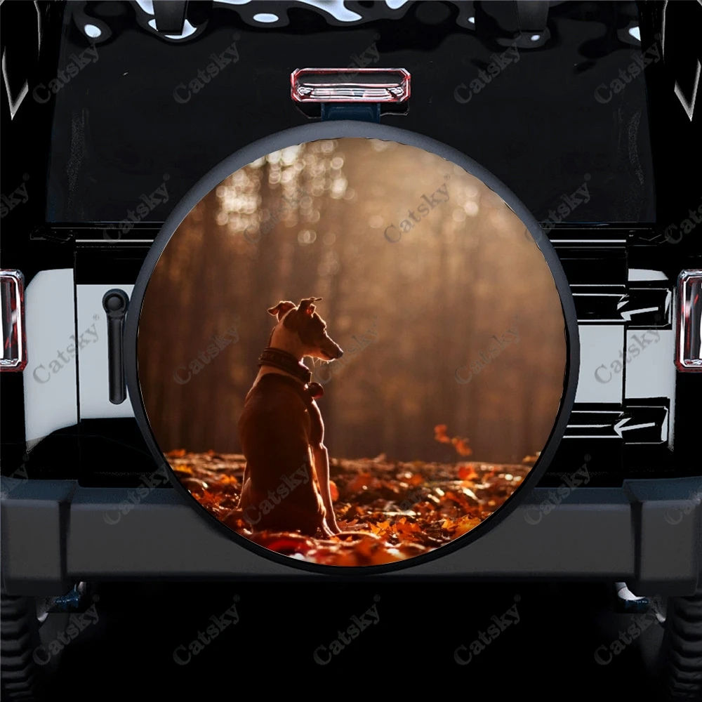 Animal -  Greyhound Print Spare Tire Cover Waterproof Tire Wheel Protector for Car Truck SUV Camper Trailer Rv 14