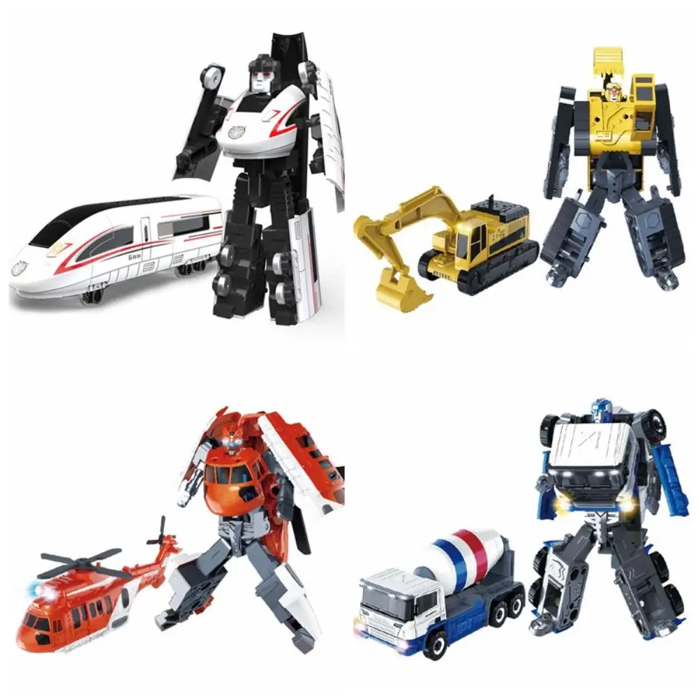 2 in 1 Deformation Robot Train Bulldozer Excavator Transformation Robot Model Toys Movable Engineering Vehicle Robot Children's