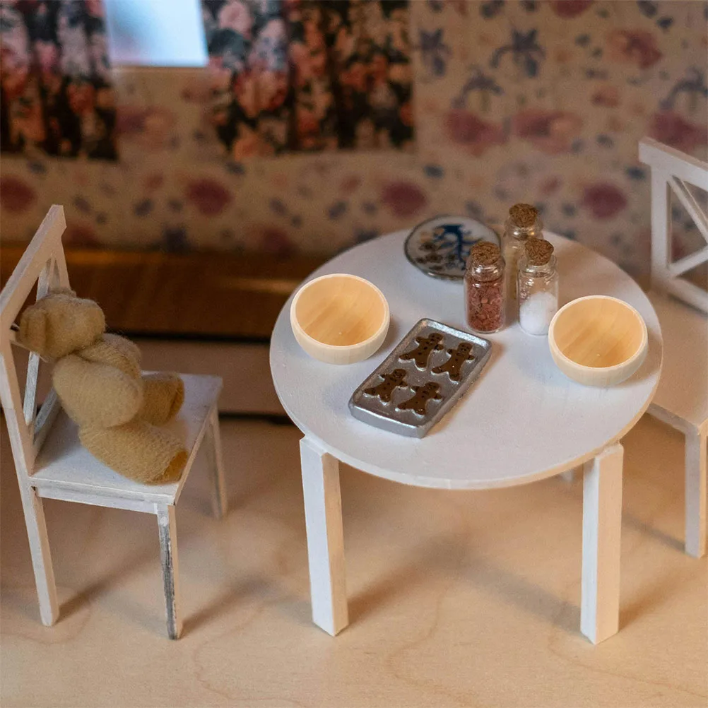 Juego de 8 cuencos de madera sin terminar, cuencos pequeños de madera con bordes lisos para proyectos de arte DIY, desarrollo de la creatividad de los niños