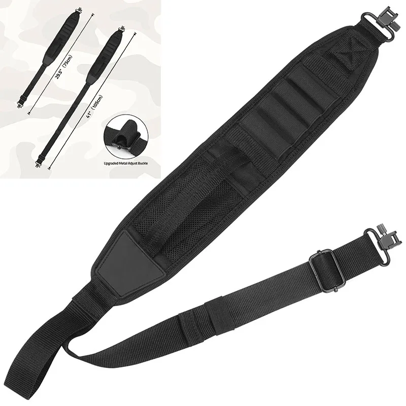 

CVLIFE Two Point Sling with 4 Shell Holders and Quick-Grab Handle Thumb Loop Adjustable Length For Hunting
