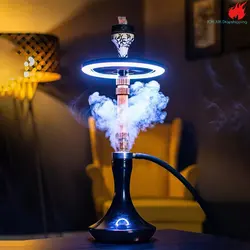 Jok Juk kolorowe diody LED fajka lampa pierścieniowa magnes wiskoza z pilotem fajka wodna Narguile kompletne akcesoria do palenia Shisha