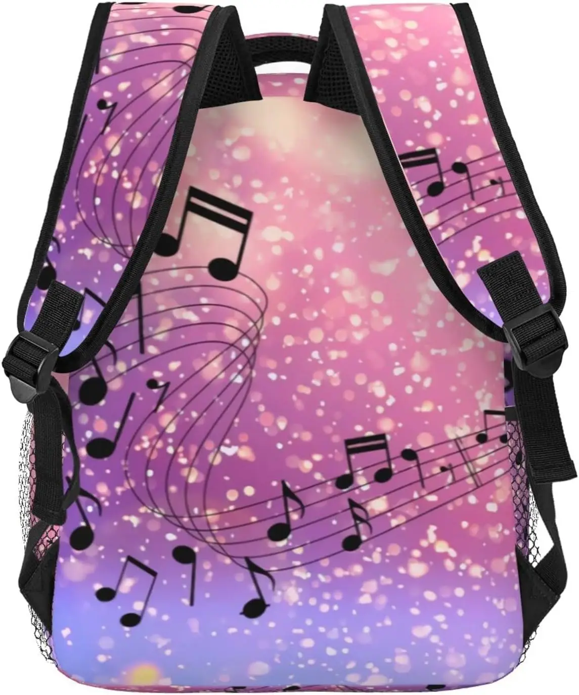 Music Note Backpack Adjustable Shoulder Strap Bookbag Casual Daypack Lightweight Backpack for Adults