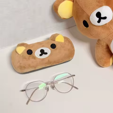 Bear Plush Glasses Case Cartoon Anime Sunglasses Case Organizer Cute Kawaii Glasses Box Spectacle Eyeglass Cases