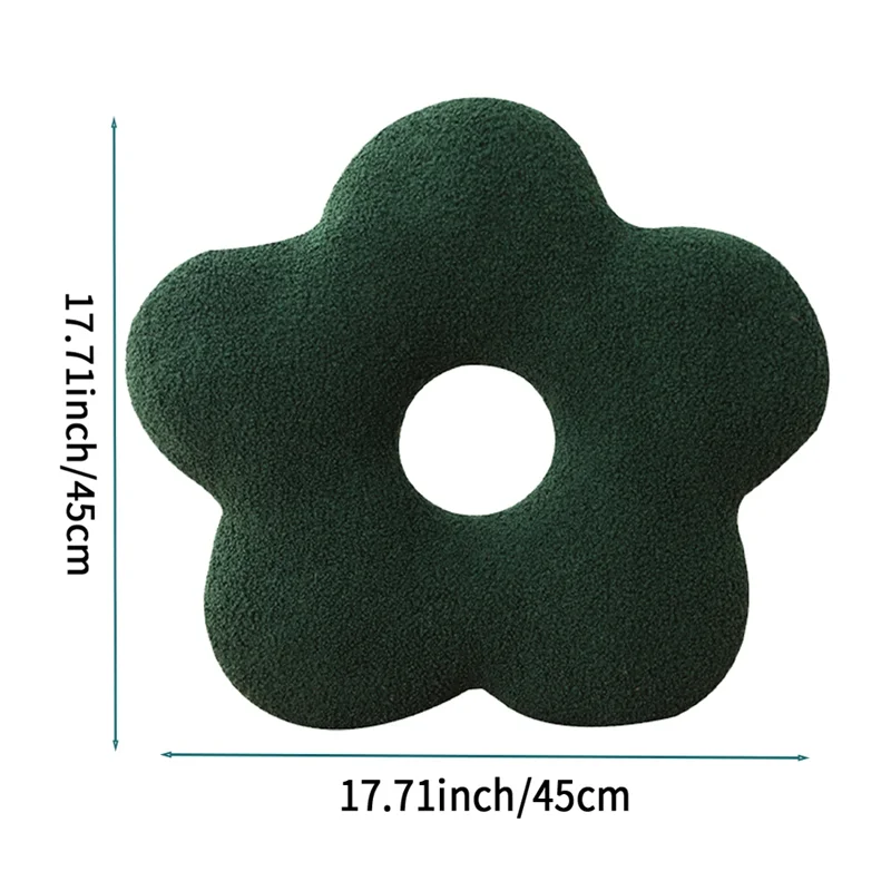 B23B 1개 북유럽 바람 베개 플러시 소파 거실 침대 옆 쿠션 베이 창 베개 짙은 녹색