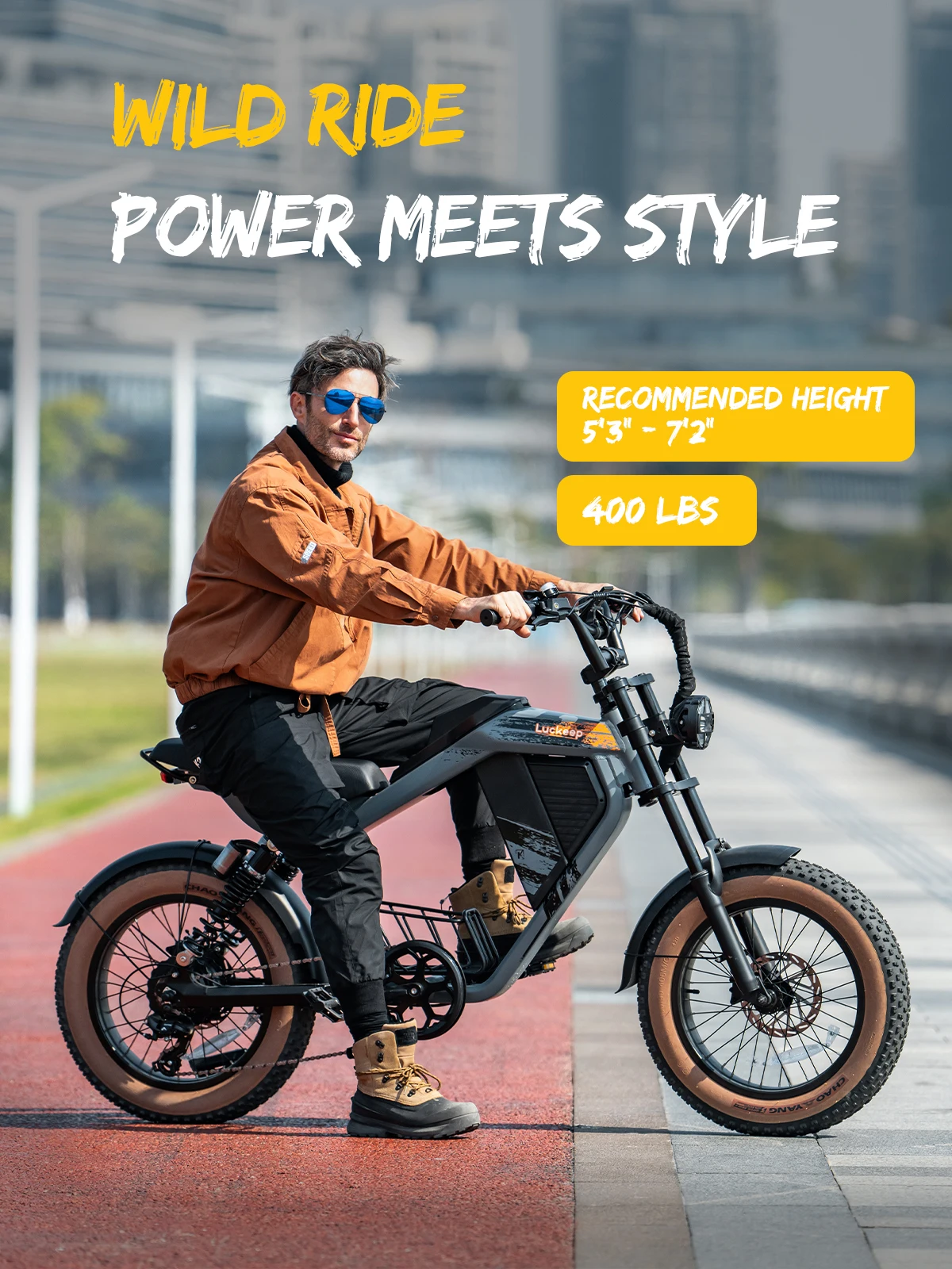 Sepeda Listrik Luckeep M5 untuk Dewasa/Remaja, Motor Puncak 1500W, Kecepatan Maks 32MPH, Baterai 48V 15AH, Jarak Tempuh Maks 60 Mil