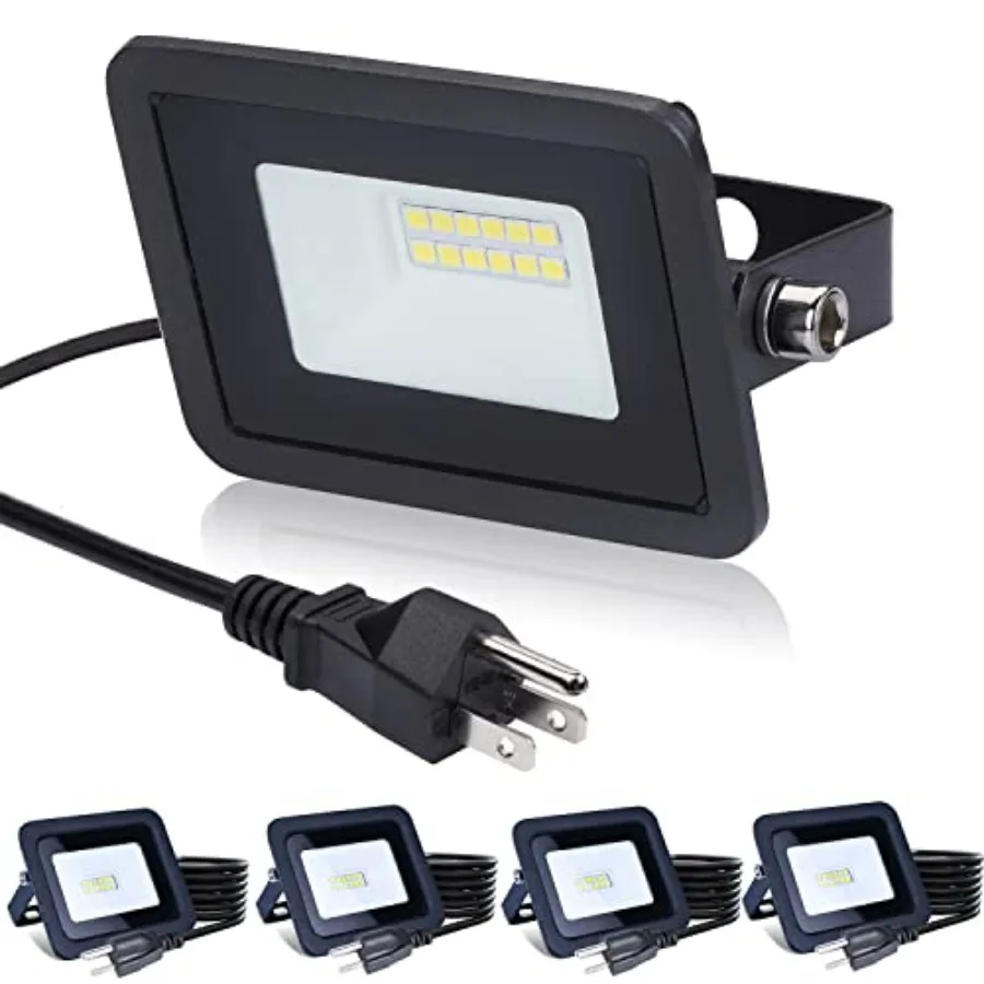 

Комплект из 5 светодиодных прожекторов 10 Вт для улицы, водонепроницаемые, с функцией Plug and Play, для двора, сада, детской площадки, 3x2