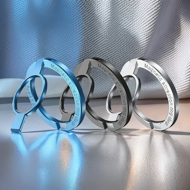 حامل حلقة إصبع للهاتف المحمول لمسند MagSafe بمقبض مغناطيسي قوي وقابل للطي وإبزيم معدني محمول لهاتف iPhone Samsung #1
