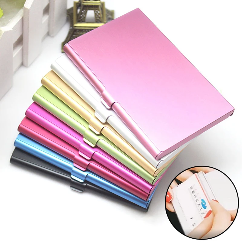 

1PC Aluminum Business Card Postcard Storage Case Metal Card Holder Box Portable Large Capacity Card Container For Men And Women