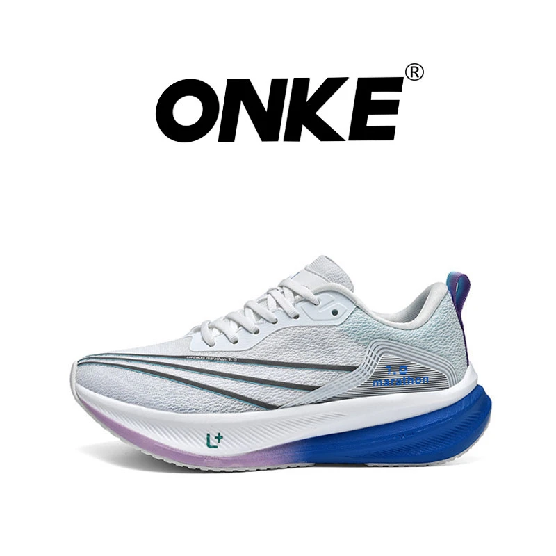 

ONKE Carbon Plate Mesh Breathable Male Running Shoes Shock-proof Road Running Shoes Sneakers Soft Lace-up Cloud Tennis Shoe