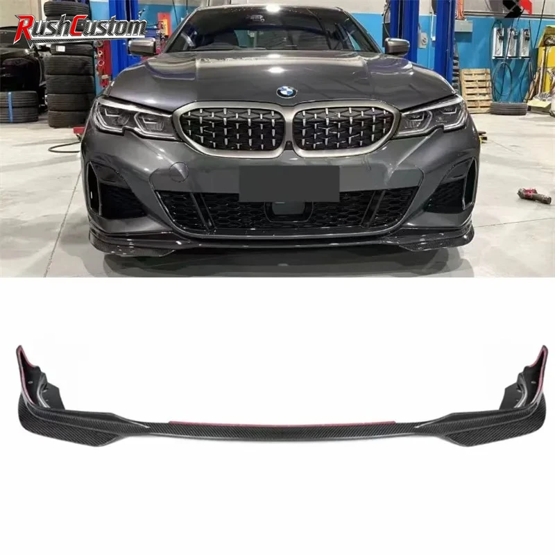 

For BMW G20 G28 325i 330i 2020 2021 2022 ReaI Dry Carbon Fiber Front Bumper Lip Spoiler Kit