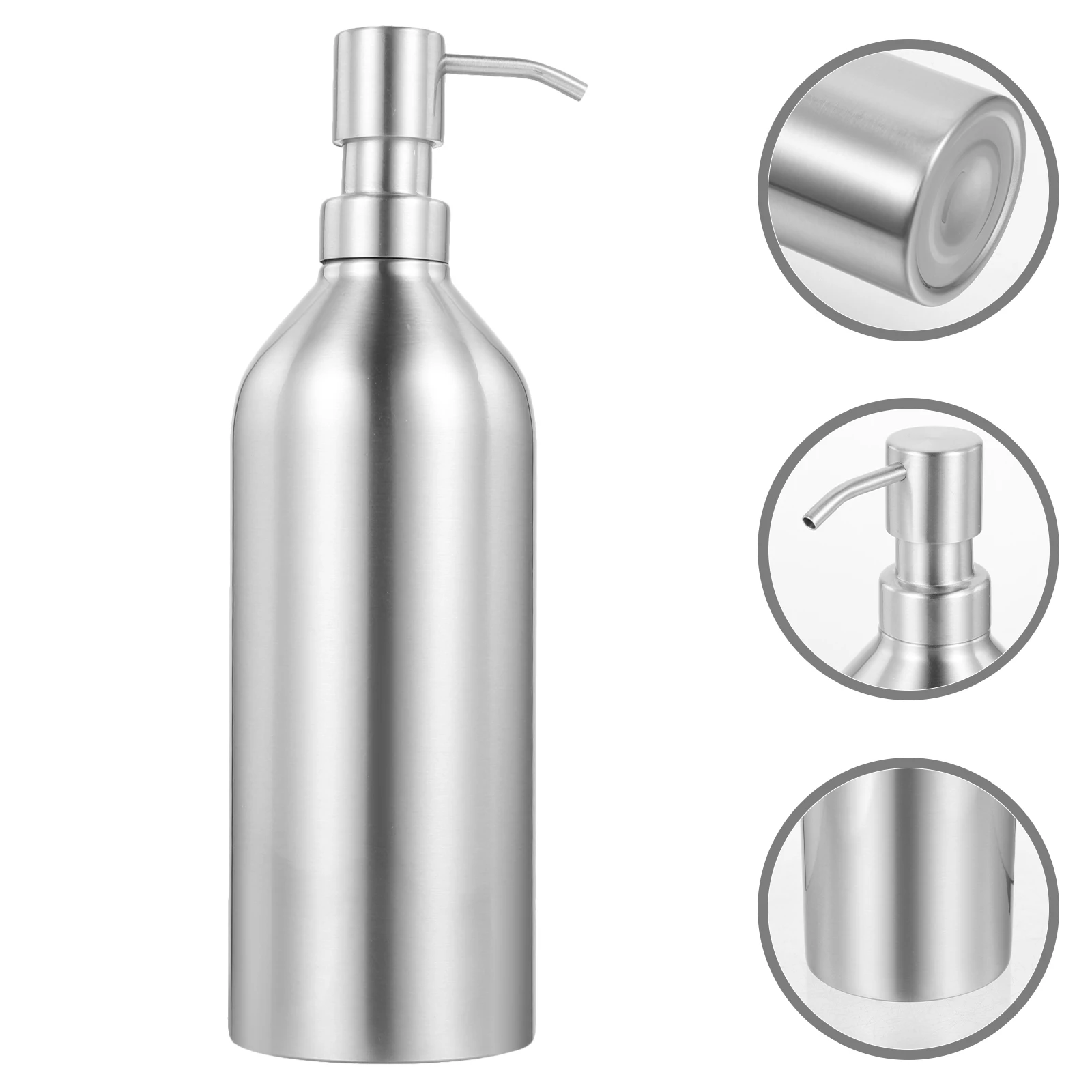 

Dispenser Stainless Steel Soap Shampoo Reusable and Conditioner Bottles Sink